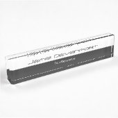 Porte-nom Pour Bureau Gris Blanc Minimal Moderne Gras