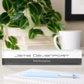 Porte-nom Pour Bureau Gris Blanc Minimal Moderne Gras