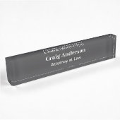 Porte-nom Pour Bureau Gris Élégant Moderne Simple Professionnel