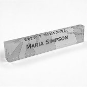 Porte-nom Pour Bureau Gris Géométrique