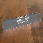 Porte-nom Pour Bureau Gris Gris Gras Lisible Professionnel tendance Mode (Taille)