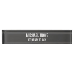 Porte-nom Pour Bureau Gris Gris Gras Lisible Professionnel tendance Mode