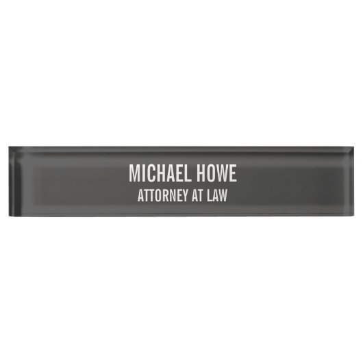 Porte-nom Pour Bureau Gris Gris Gras Lisible Professionnel tendance Mode (Devant)