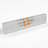 Porte-nom Pour Bureau Gris gris monogramme attrayant