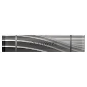 Porte-nom Pour Bureau Gris moderne (Devant)