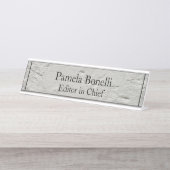 Porte-nom Pour Bureau Gris Mur Professionnel Unique Classique Simple (Devant)