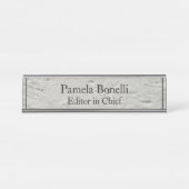 Porte-nom Pour Bureau Gris Mur Professionnel Unique Classique Simple (Devant)