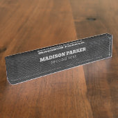 Porte-nom Pour Bureau Gris noir et foncé Snakeskin Print (Taille)