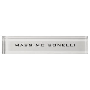 Porte-nom Pour Bureau Gris Platine Minimaliste Moderne Lisible