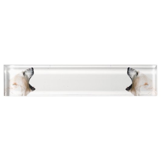 Porte-nom Pour Bureau Grondement d'ours blanc (Devant)