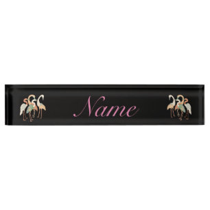 Porte-nom Pour Bureau Grues japonaises Thunder_Cove