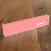 Porte-nom Pour Bureau Guava pink color name (Taille)