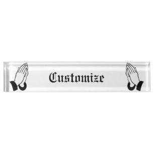 Porte-nom Pour Bureau Guerrier de prière prier Thunder_Cove