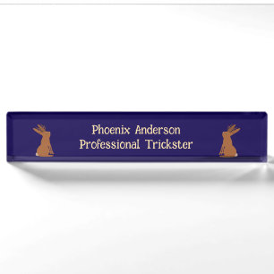 Porte-nom Pour Bureau Halloween Jackalope Trace ou traitement personnali