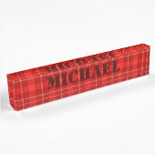 Porte-nom Pour Bureau HAMbWG - Red Tartan