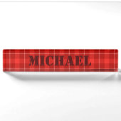 Porte-nom Pour Bureau HAMbWG - Red Tartan (Devant)