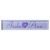 Porte-nom Pour Bureau HAMbyWG - Plaque d'identification - Coeur violet (Devant)
