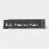 Porte-nom Pour Bureau Haut Muckety-Fumier, (Devant)