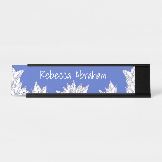 Porte-nom Pour Bureau Hébreu Aleph Tav White (Devant)