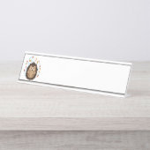 Porte-nom Pour Bureau Hérisson d'automne (Devant)