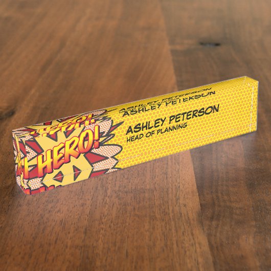 Porte-nom Pour Bureau HERO Fun Retro (Taille)