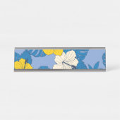 Porte-nom Pour Bureau Hibiscus fleurs et feuilles (Devant)