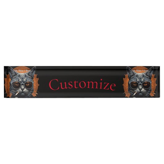 Porte-nom Pour Bureau Hip Cat cool Thunder_Cove (Devant)