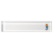 Porte-nom Pour Bureau Hippocampe polygonal arc-en-ciel (Devant)