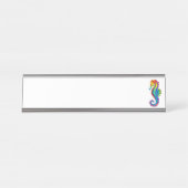 Porte-nom Pour Bureau Hippocampe polygonal arc-en-ciel (Devant)