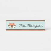 Porte-nom Pour Bureau Hipster Red Fox (Devant)