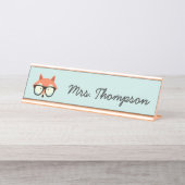 Porte-nom Pour Bureau Hipster Red Fox (Devant)