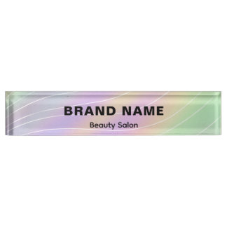 Porte-nom Pour Bureau Hologramme tendance Style Esthétique Feminine