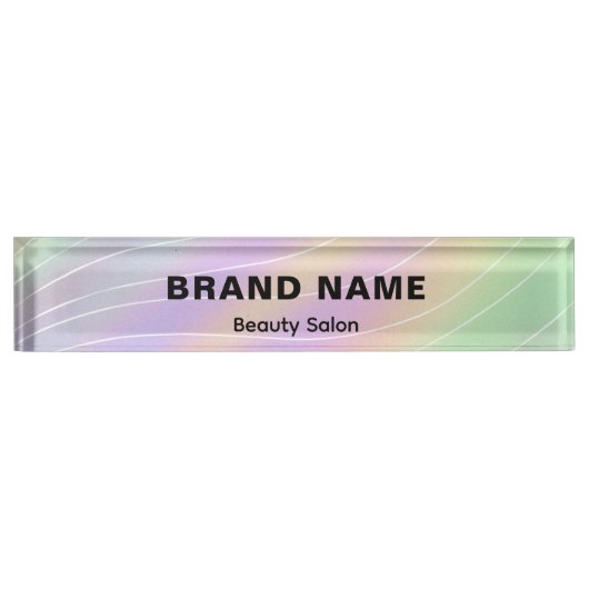 Porte-nom Pour Bureau Hologramme tendance Style Esthétique Feminine (Devant)