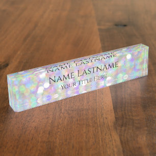 Porte-nom Pour Bureau Holographe rose de l'artiste maquillage