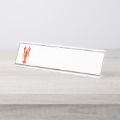 Porte-nom Pour Bureau Homard polygonal rouge (Devant)