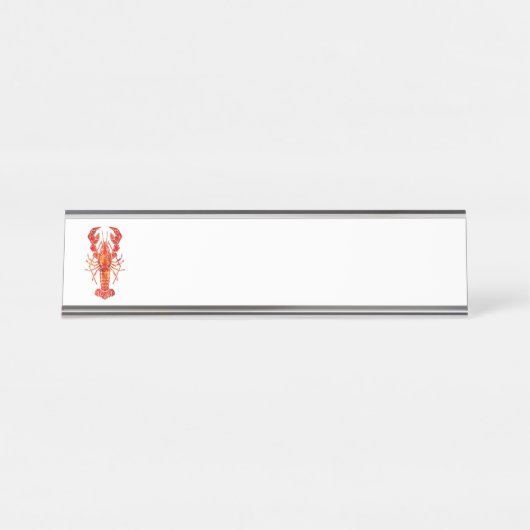 Porte-nom Pour Bureau Homard polygonal rouge (Devant)