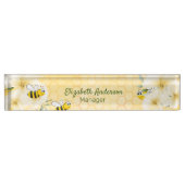 Porte-nom Pour Bureau Honecomb joyeux bourdons abeilles tropicales flora (Devant)