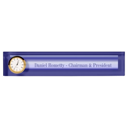 Porte-nom Pour Bureau Horloge acrylique de plaque d'identification - (Devant)