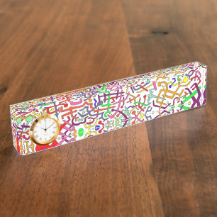 Porte-nom Pour Bureau Horloge d'art de bureau