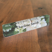 Porte-nom Pour Bureau Hortensias blancs (Taille)
