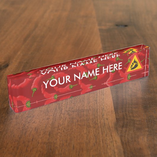 Porte-nom Pour Bureau Hot pepper danger (Taille)