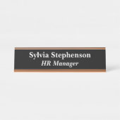 Porte-nom Pour Bureau HR Manager noir (Devant)