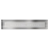 Porte-nom Pour Bureau Huile d'argent | Luxe Professional Modern (Devant)