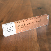Porte-nom Pour Bureau Huile de cuivre Faux Logo Personnalisée (Taille)