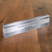 Porte-nom Pour Bureau Humour amusant bossbabe nom argent (Taille)