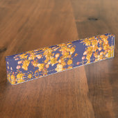 Porte-nom Pour Bureau hydrangée orange et marine (Taille)