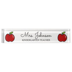 Porte-nom Pour Bureau Icône de pomme rouge pour enseignant de maternell