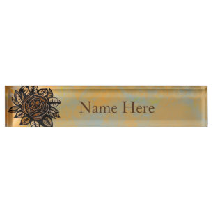Porte-nom Pour Bureau Illustration de fleur