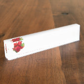 Porte-nom Pour Bureau Image de fraises de rêve profondes (Taille)