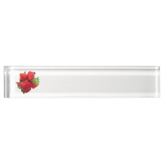 Porte-nom Pour Bureau Image de fraises de rêve profondes (Devant)